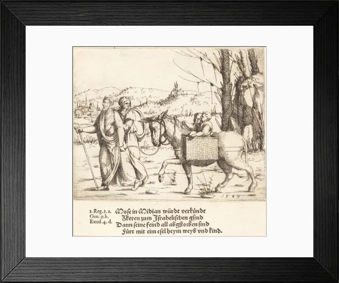 Framed Print : Moses Returns to Egypt from Midian, 1549. Creator: Augustin Hirschvogel Framed Print : Moses Returns to Egypt from Midian, 1549. Creator: Augustin Hirschvogel