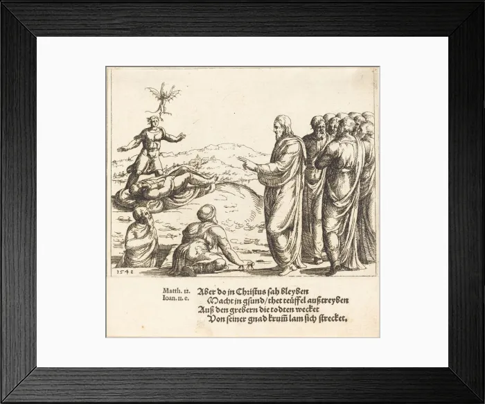 Framed Print : Christ Heals a Blind and Dumb Demoniac, 1548. Creator: Augustin Hirschvogel Framed Print : Christ Heals a Blind and Dumb Demoniac, 1548. Creator: Augustin Hirschvogel