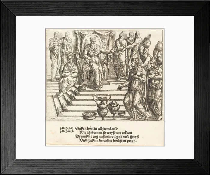 Framed Print : Queen of Shebas Visit to Solomon, 1548. Creator: Augustin Hirschvogel Framed Print : Queen of Shebas Visit to Solomon, 1548. Creator: Augustin Hirschvogel