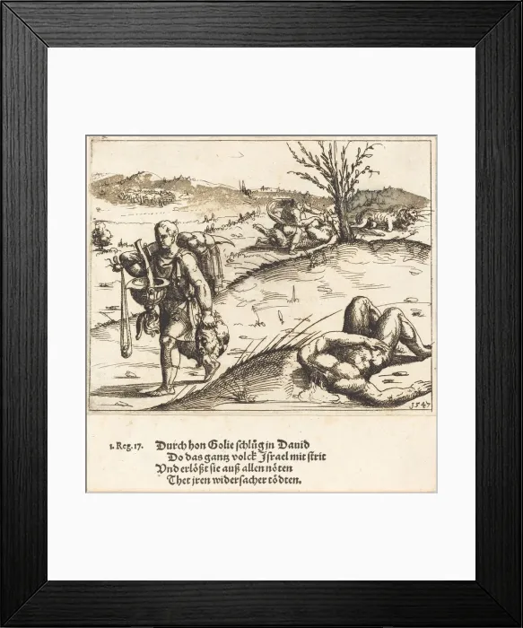 Framed Print : David Beheads Goliath, 1547. Creator: Augustin Hirschvogel Framed Print : David Beheads Goliath, 1547. Creator: Augustin Hirschvogel