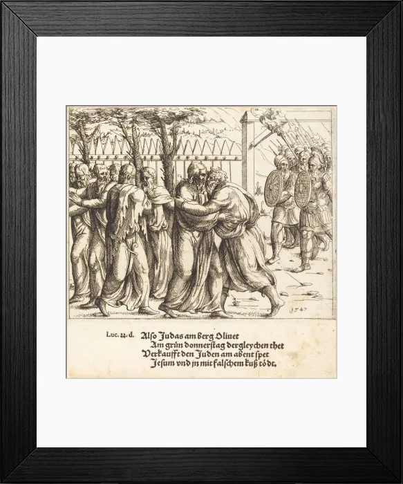 Framed Print : The Kiss of Judas. Creator: Augustin Hirschvogel Framed Print : The Kiss of Judas. Creator: Augustin Hirschvogel