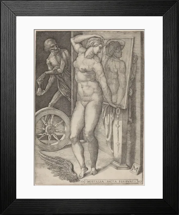 Framed Print : Allegory of Vanity (Death Surprising a Woman), 16th century. Creator: Unknown Framed Print : Allegory of Vanity (Death Surprising a Woman), 16th century. Creator: Unknown