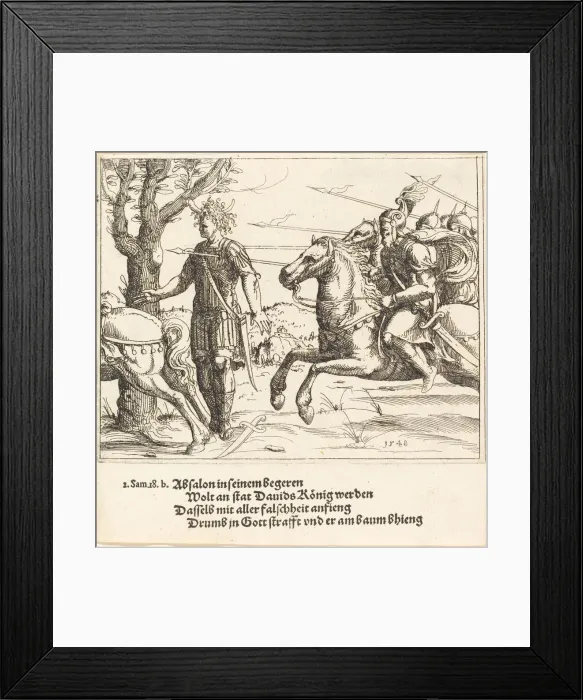 Framed Print : Absalom Slain by Joab, 1548. Creator: Augustin Hirschvogel Framed Print : Absalom Slain by Joab, 1548. Creator: Augustin Hirschvogel