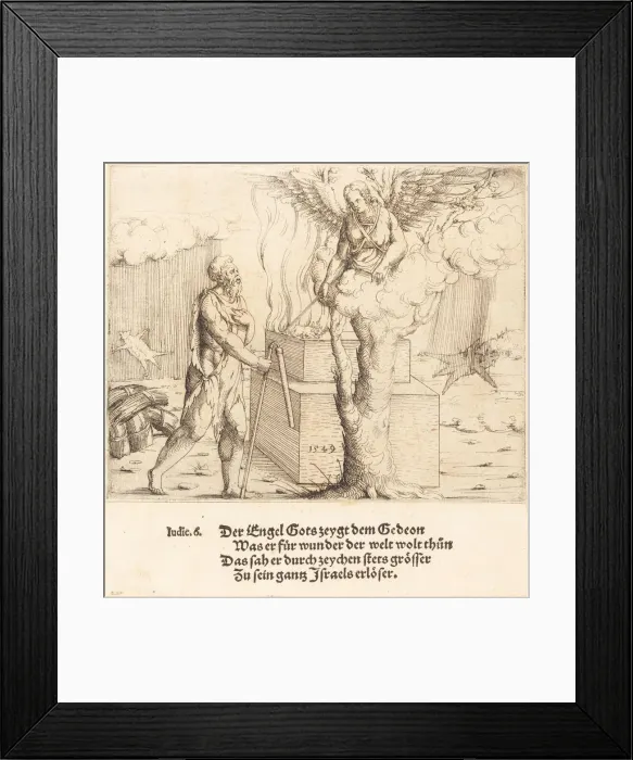 Framed Print : The Sacrifice of Gideon, 1549. Creator: Augustin Hirschvogel Framed Print : The Sacrifice of Gideon, 1549. Creator: Augustin Hirschvogel