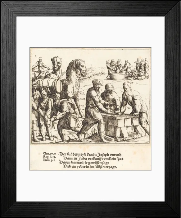 Framed Print : Joseph Sold to the Ishmaelites, 1547. Creator: Augustin Hirschvogel Framed Print : Joseph Sold to the Ishmaelites, 1547. Creator: Augustin Hirschvogel