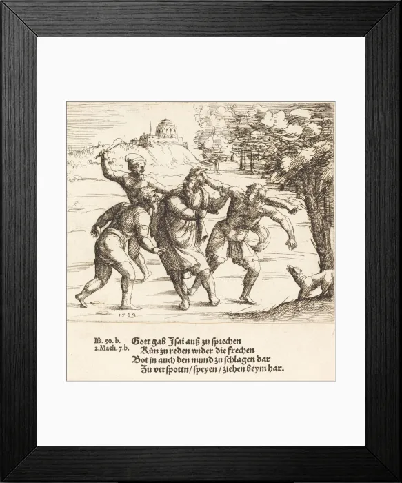 Framed Print : Isaiah Accepts Mockery because of His Faith, 1549. Creator: Augustin Hirschvogel Framed Print : Isaiah Accepts Mockery because of His Faith, 1549. Creator: Augustin Hirschvogel