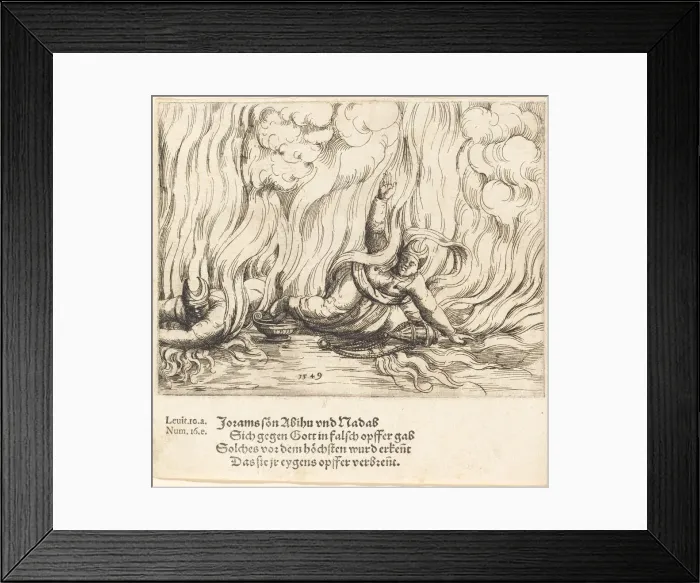 Framed Print : Nadab and Abihu, 1549. Creator: Augustin Hirschvogel Framed Print : Nadab and Abihu, 1549. Creator: Augustin Hirschvogel