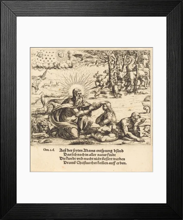 Framed Print : Creation of Eve, 1547. Creator: Augustin Hirschvogel Framed Print : Creation of Eve, 1547. Creator: Augustin Hirschvogel