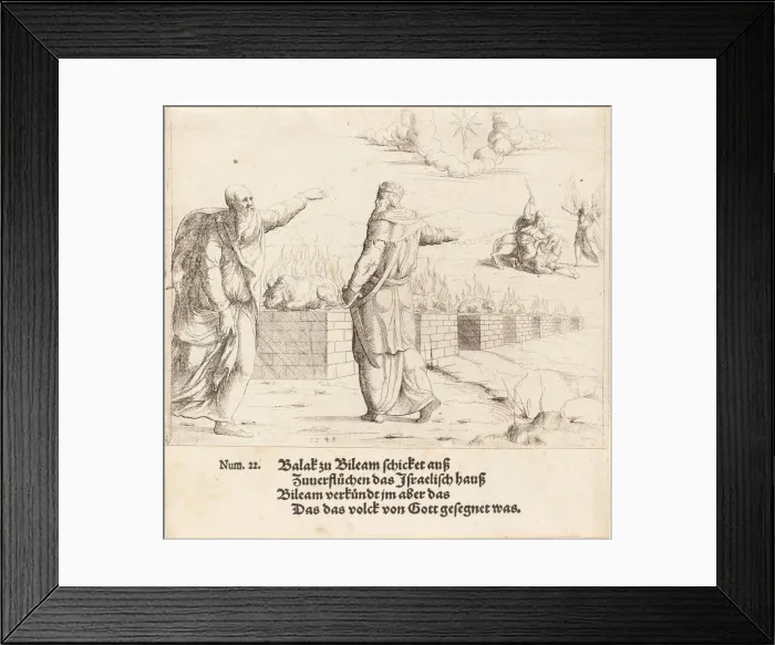 Framed Print : Balaks Sacrifice, and Balaams Prophecy, 1548. Creator: Augustin Hirschvogel Framed Print : Balaks Sacrifice, and Balaams Prophecy, 1548. Creator: Augustin Hirschvogel