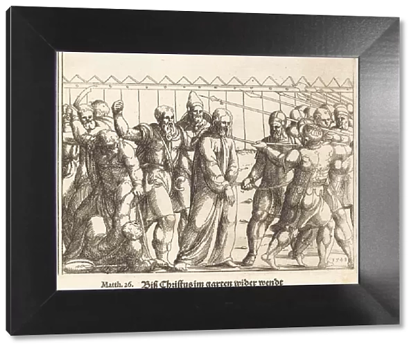 Jesus Being Led to Caiaphas, 1549. Creator: Augustin Hirschvogel