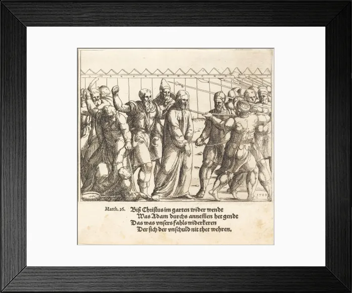 Framed Print : Jesus Being Led to Caiaphas, 1549. Creator: Augustin Hirschvogel Framed Print : Jesus Being Led to Caiaphas, 1549. Creator: Augustin Hirschvogel