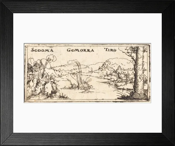 Framed Print : Landscape with Three Burning Cities: Sodom, Gomorrah and Tyrus Framed Print : Landscape with Three Burning Cities: Sodom, Gomorrah and Tyrus