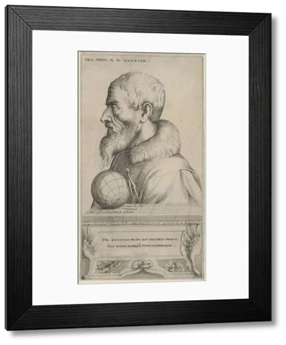 Framed Print : Self-Portrait, 1548. Creator: Augustin Hirschvogel Framed Print : Self-Portrait, 1548. Creator: Augustin Hirschvogel