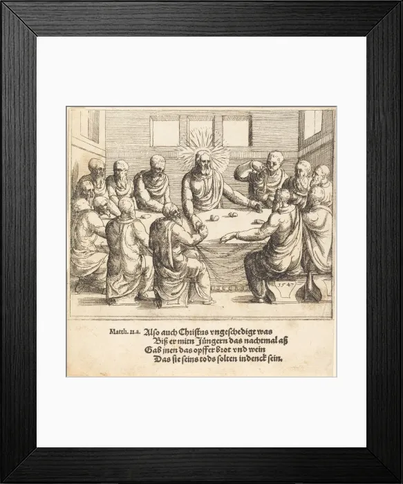 Framed Print : The Last Supper, 1547. Creator: Augustin Hirschvogel
