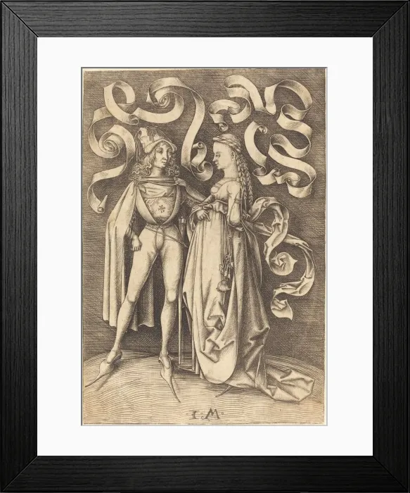 Framed Print : The Knight and the Lady, c. 1495 / 1503. Creator: Israhel van Meckenem Framed Print : The Knight and the Lady, c. 1495 / 1503. Creator: Israhel van Meckenem
