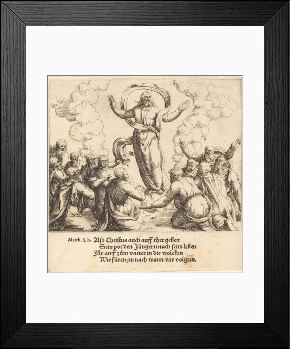 Framed Print : The Ascension, 1547. Creator: Augustin Hirschvogel Framed Print : The Ascension, 1547. Creator: Augustin Hirschvogel