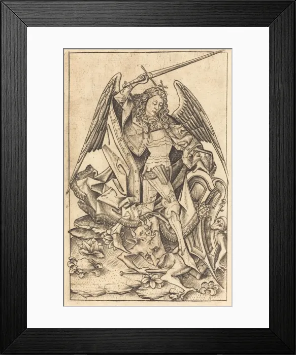Framed Print : Saint Michael, c. 1470 / 1480. Creator: Israhel van Meckenem Framed Print : Saint Michael, c. 1470 / 1480. Creator: Israhel van Meckenem