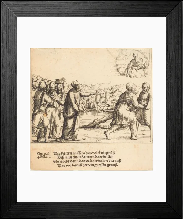 Framed Print : The Lord Sweetens the Waters of Marah, 1548. Creator: Augustin Hirschvogel Framed Print : The Lord Sweetens the Waters of Marah, 1548. Creator: Augustin Hirschvogel