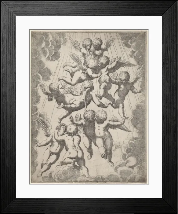 Framed Print : A Group of Angels in Glory, 1607. Creator: Unknown
