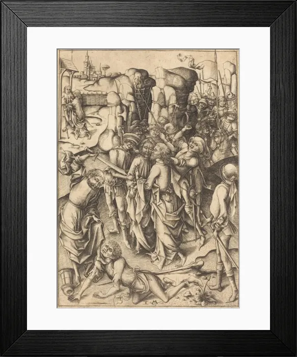 Framed Print : The Betrayal, c. 1480. Creator: Israhel van Meckenem Framed Print : The Betrayal, c. 1480. Creator: Israhel van Meckenem