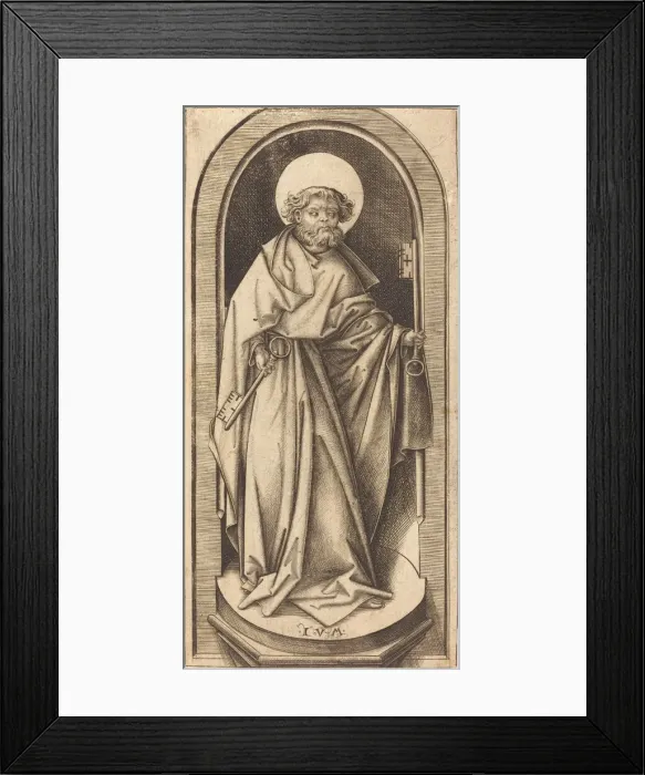 Framed Print : Saint Peter, c. 1490 / 1503. Creator: Israhel van Meckenem Framed Print : Saint Peter, c. 1490 / 1503. Creator: Israhel van Meckenem