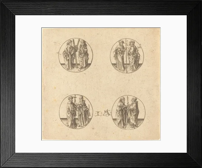 Framed Print : Eight Apostles in Four Roundels. Creator: Israhel van Meckenem Framed Print : Eight Apostles in Four Roundels. Creator: Israhel van Meckenem