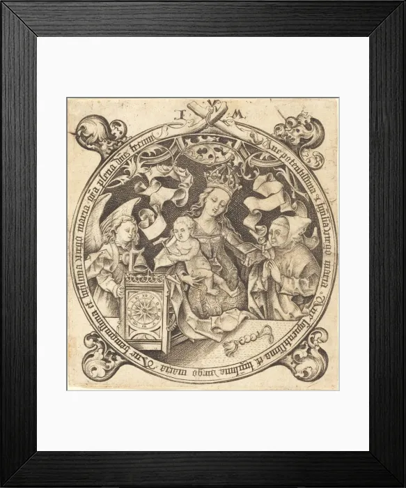 Framed Print : The Madonna with the Clock, c. 1490. Creator: Israhel van Meckenem Framed Print : The Madonna with the Clock, c. 1490. Creator: Israhel van Meckenem