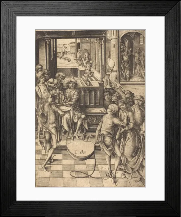 Framed Print : Christ before Pilate, c. 1480. Creator: Israhel van Meckenem Framed Print : Christ before Pilate, c. 1480. Creator: Israhel van Meckenem