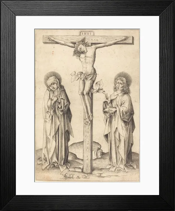 Framed Print : The Crucifixion, c. 1480. Creator: Israhel van Meckenem Framed Print : The Crucifixion, c. 1480. Creator: Israhel van Meckenem