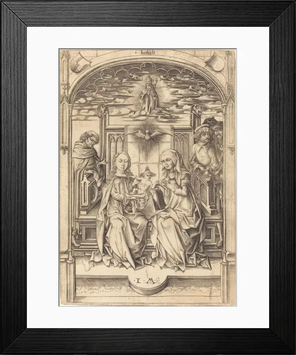 Framed Print : The Holy Family, c. 1475 / 1480. Creator: Israhel van Meckenem Framed Print : The Holy Family, c. 1475 / 1480. Creator: Israhel van Meckenem