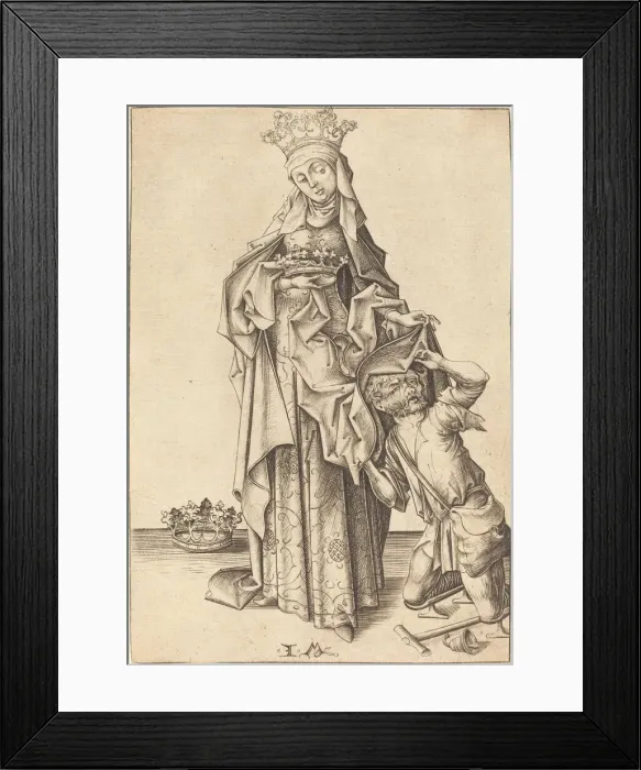 Framed Print : Saint Elizabeth of Thuringia, c. 1475 / 1480. Creator: Israhel van Meckenem Framed Print : Saint Elizabeth of Thuringia, c. 1475 / 1480. Creator: Israhel van Meckenem