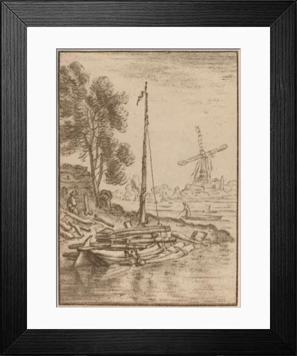 Framed Print : Winding River, 1761, published 1765. Creator: Cornelis Ploos van Amstel Framed Print : Winding River, 1761, published 1765. Creator: Cornelis Ploos van Amstel
