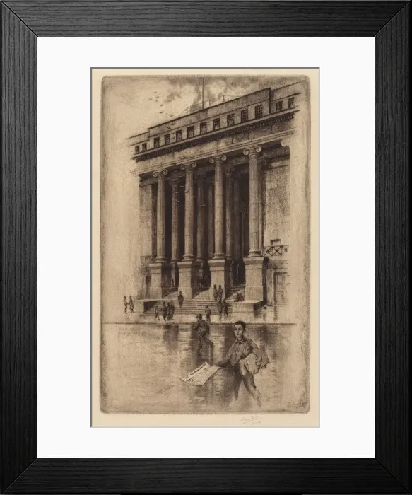 Framed Print : Porch, Old Custom House, Wall Street, 1905. Creator: Charles Frederick William Mielatz Framed Print : Porch, Old Custom House, Wall Street, 1905. Creator: Charles Frederick William Mielatz
