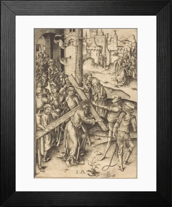 Framed Print : The Bearing of the Cross, c. 1480. Creator: Israhel van Meckenem Framed Print : The Bearing of the Cross, c. 1480. Creator: Israhel van Meckenem