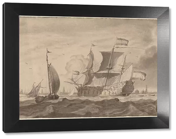 War Vessel in the Y, 1768. Creators: Cornelis Ploos van Amstel, Bernhard Schreuder