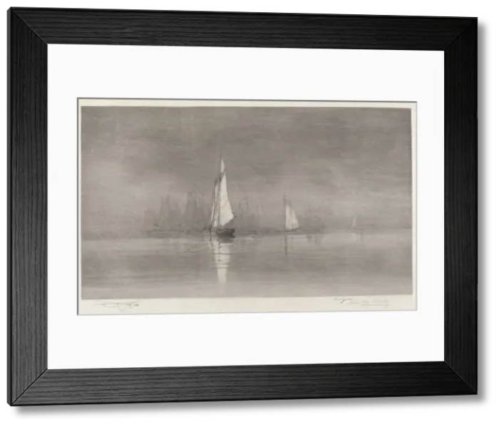 Framed Print : Untitled (Harbor Scene with Sailboats), c. 1900. Creator Framed Print : Untitled (Harbor Scene with Sailboats), c. 1900. Creator
