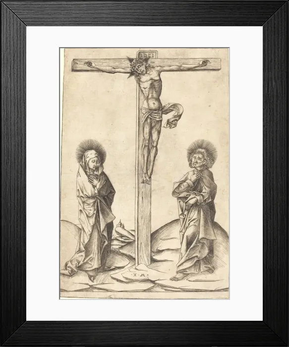 Framed Print : The Crucifixion, c. 1475. Creator: Israhel van Meckenem Framed Print : The Crucifixion, c. 1475. Creator: Israhel van Meckenem