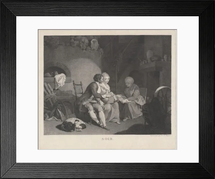 Framed Print : Soir (Evening), 1780s. Creator: Nicolas-Francois Regnault Framed Print : Soir (Evening), 1780s. Creator: Nicolas-Francois Regnault