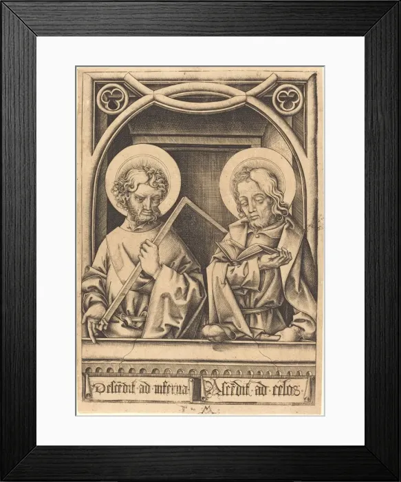 Framed Print : Saints Thomas and James the Less, c. 1480 / 1485. Creator: Israhel van Meckenem Framed Print : Saints Thomas and James the Less, c. 1480 / 1485. Creator: Israhel van Meckenem