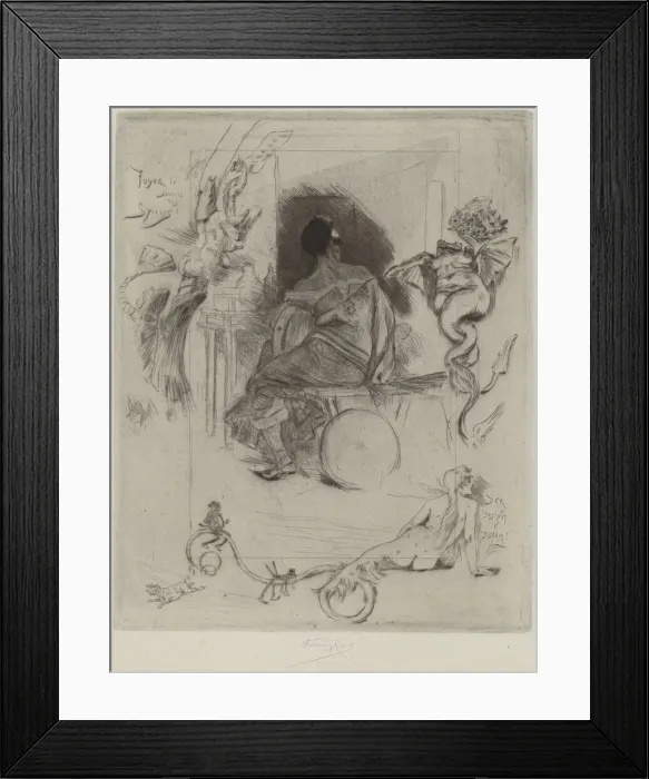 Framed Print : La Derniere Maja, 1880. Creator: Felicien Rops Framed Print : La Derniere Maja, 1880. Creator: Felicien Rops
