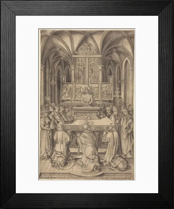 Framed Print : The Mass of Saint Gregory, c. 1490 / 1500. Creator: Israhel van Meckenem Framed Print : The Mass of Saint Gregory, c. 1490 / 1500. Creator: Israhel van Meckenem