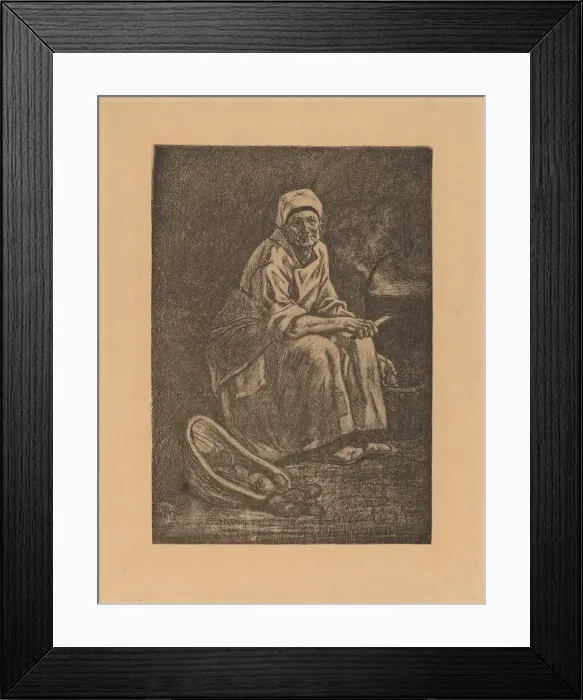Framed Print : Oude-Kate. Creator: Felicien Rops Framed Print : Oude-Kate. Creator: Felicien Rops