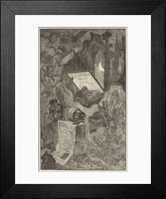 Framed Print : Gaspard de la Nuit, 1868. Creator: Felicien Rops Framed Print : Gaspard de la Nuit, 1868. Creator: Felicien Rops