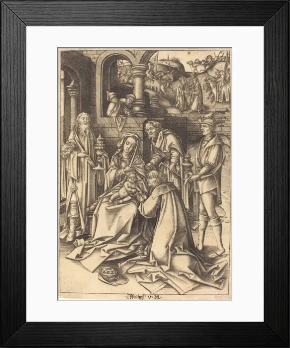 Framed Print : The Adoration of the Magi, c. 1490 / 1500. Creator: Israhel van Meckenem Framed Print : The Adoration of the Magi, c. 1490 / 1500. Creator: Israhel van Meckenem