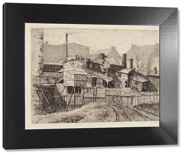 Untitled (Wooden House in City), 1880s. Creator: Charles Frederick William Mielatz