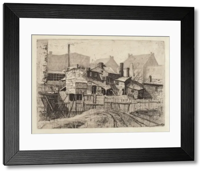 Framed Print : Untitled (Wooden House in City), 1880s. Creator: Charles Frederick William Mielatz Framed Print : Untitled (Wooden House in City), 1880s. Creator: Charles Frederick William Mielatz