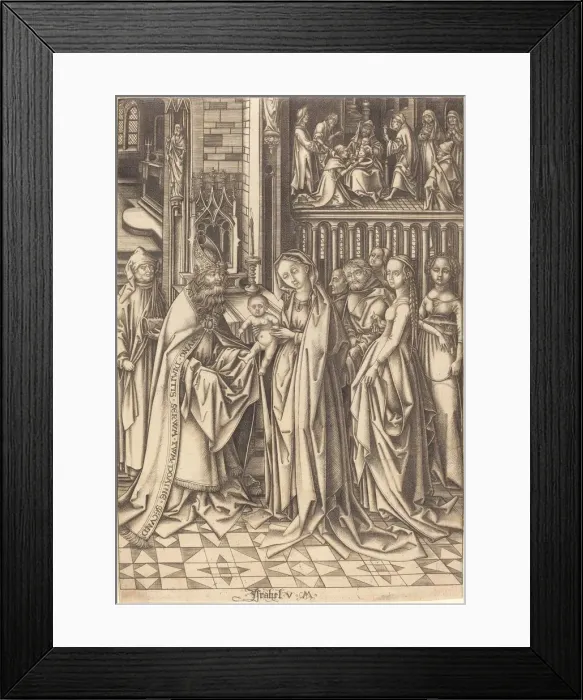 Framed Print : The Presentation in the Temple, c. 1490 / 1500. Creator: Israhel van Meckenem Framed Print : The Presentation in the Temple, c. 1490 / 1500. Creator: Israhel van Meckenem