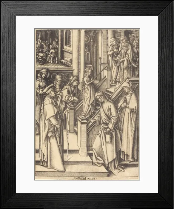 Framed Print : The Presentation of the Virgin, c. 1490 / 1500. Creator: Israhel van Meckenem Framed Print : The Presentation of the Virgin, c. 1490 / 1500. Creator: Israhel van Meckenem