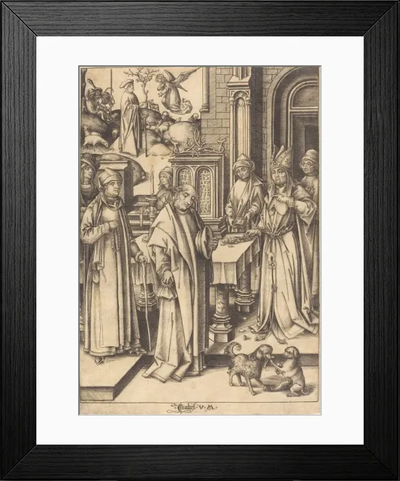 Framed Print : Joachims Sacrifice, c. 1490 / 1500. Creator: Israhel van Meckenem Framed Print : Joachims Sacrifice, c. 1490 / 1500. Creator: Israhel van Meckenem