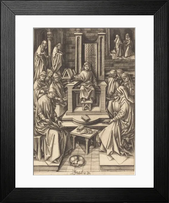 Framed Print : Christ Among the Doctors, c. 1490 / 1500. Creator: Israhel van Meckenem Framed Print : Christ Among the Doctors, c. 1490 / 1500. Creator: Israhel van Meckenem